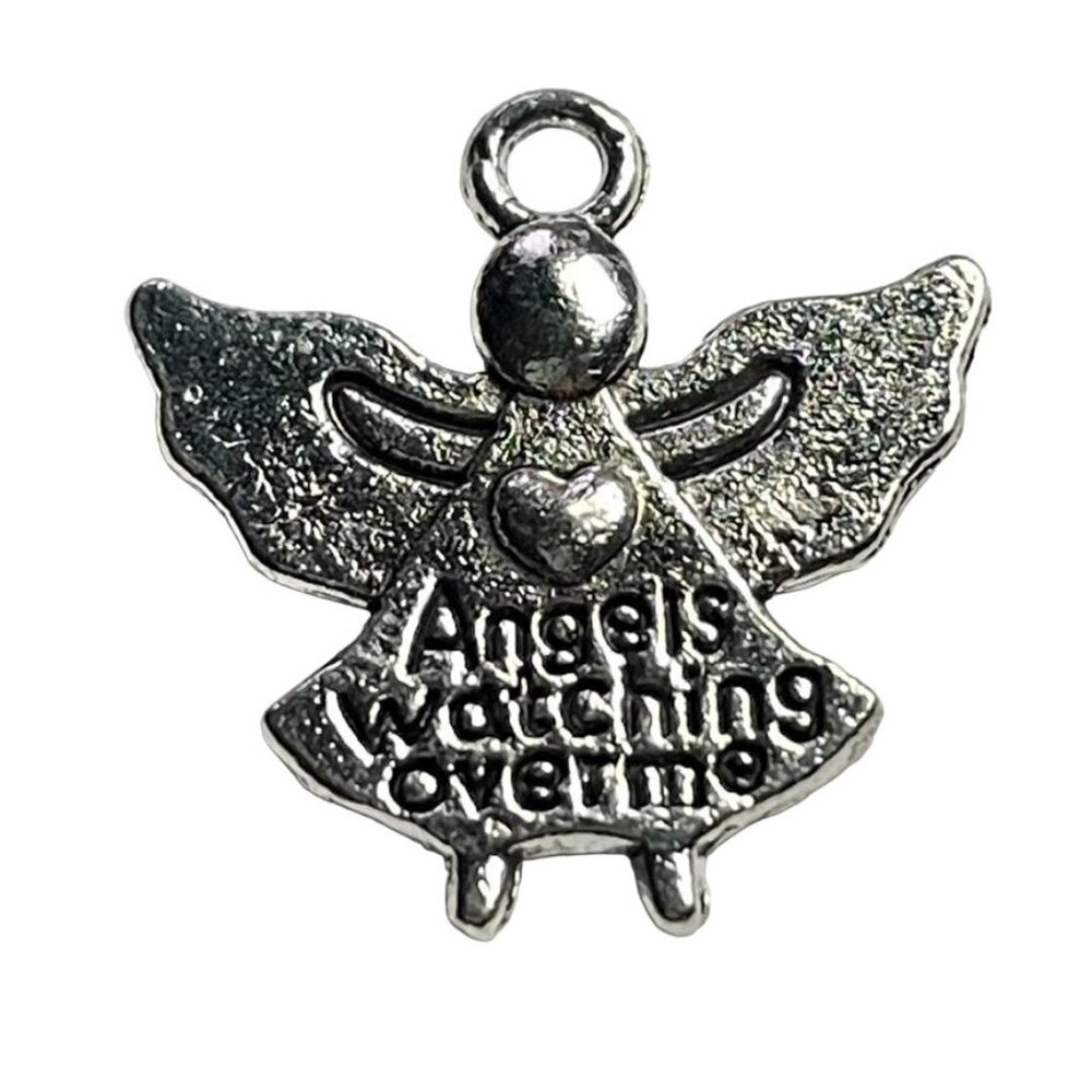 Angel Pendant Silver Tone Charm Bracelet Necklace Jewelry Craft Dangle Spiritual
